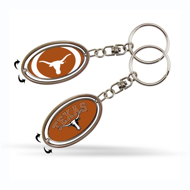Texas Longhorns Metal Spinner Keychain product image 1, provided for visual reference and product detail review
