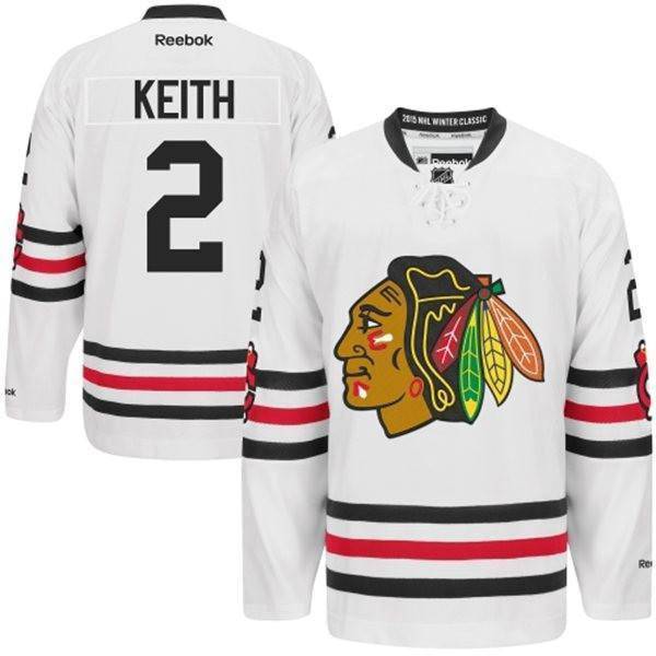 Mens Chicago Blackhawks Duncan Keith 2015 Winter Classic Premier Jersey product image 1, provided for visual reference and