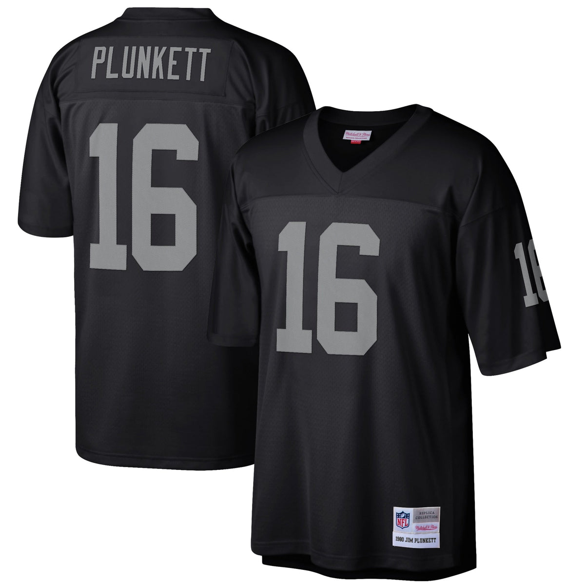 Mens Las Vegas Raiders Jim Plunkett Mitchell & Ness Black Retired Player Legacy Replica Jersey product image 1, provided for