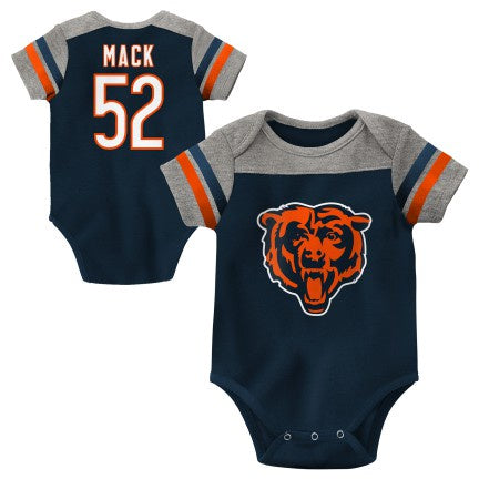 Newborn/Infant Khalil Mack Chicago Bears Name And Number Short Sleeve Creeper product image 1, provided for visual reference