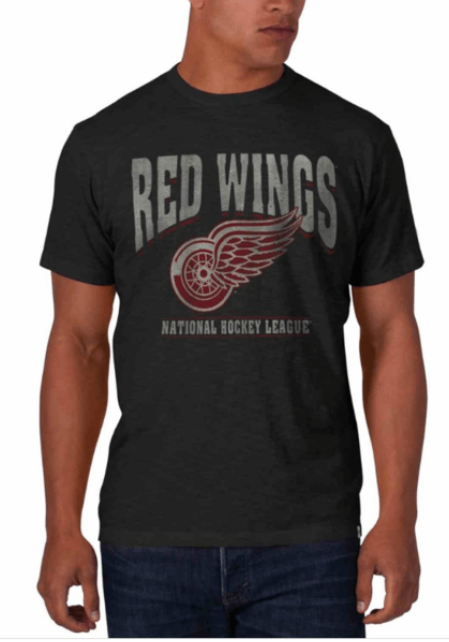 Mens Detroit Red Wings Gray Scrum T-Shirt By 47 Brand product image 1, provided for visual reference and product detail