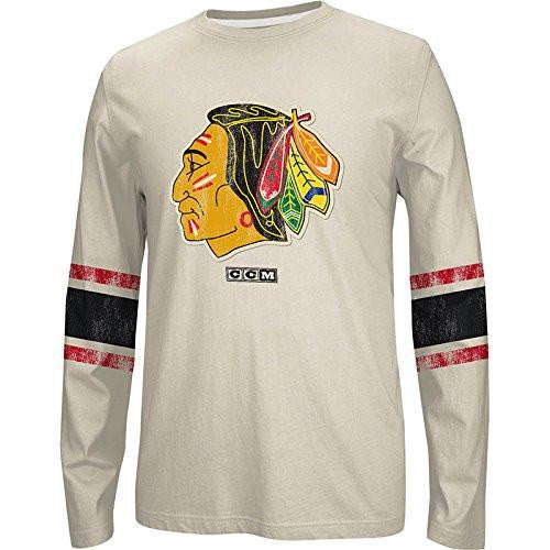 Chicago Blackhawks Long Sleeve Retro Logo Crew Neck T-Shirt for Men product image 1, provided for visual reference and