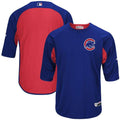 Chicago Cubs Majestic Royal/Red Authentic Collection On-Field 3/4-Sleeve Batting Practice Jersey for Men product image 1,