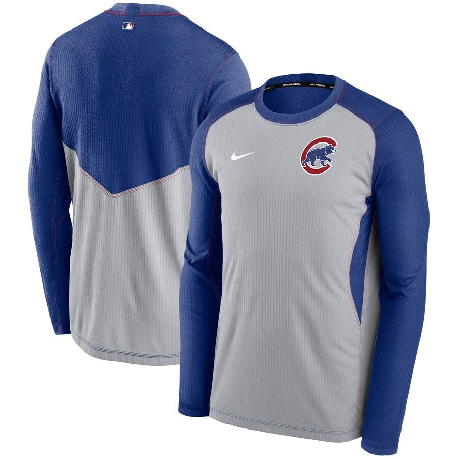 Chicago Cubs Nike Royal/Gray Authentic Collection Game Performance Long Sleeve Dri-Fit T-Shirt for Men product image 1,
