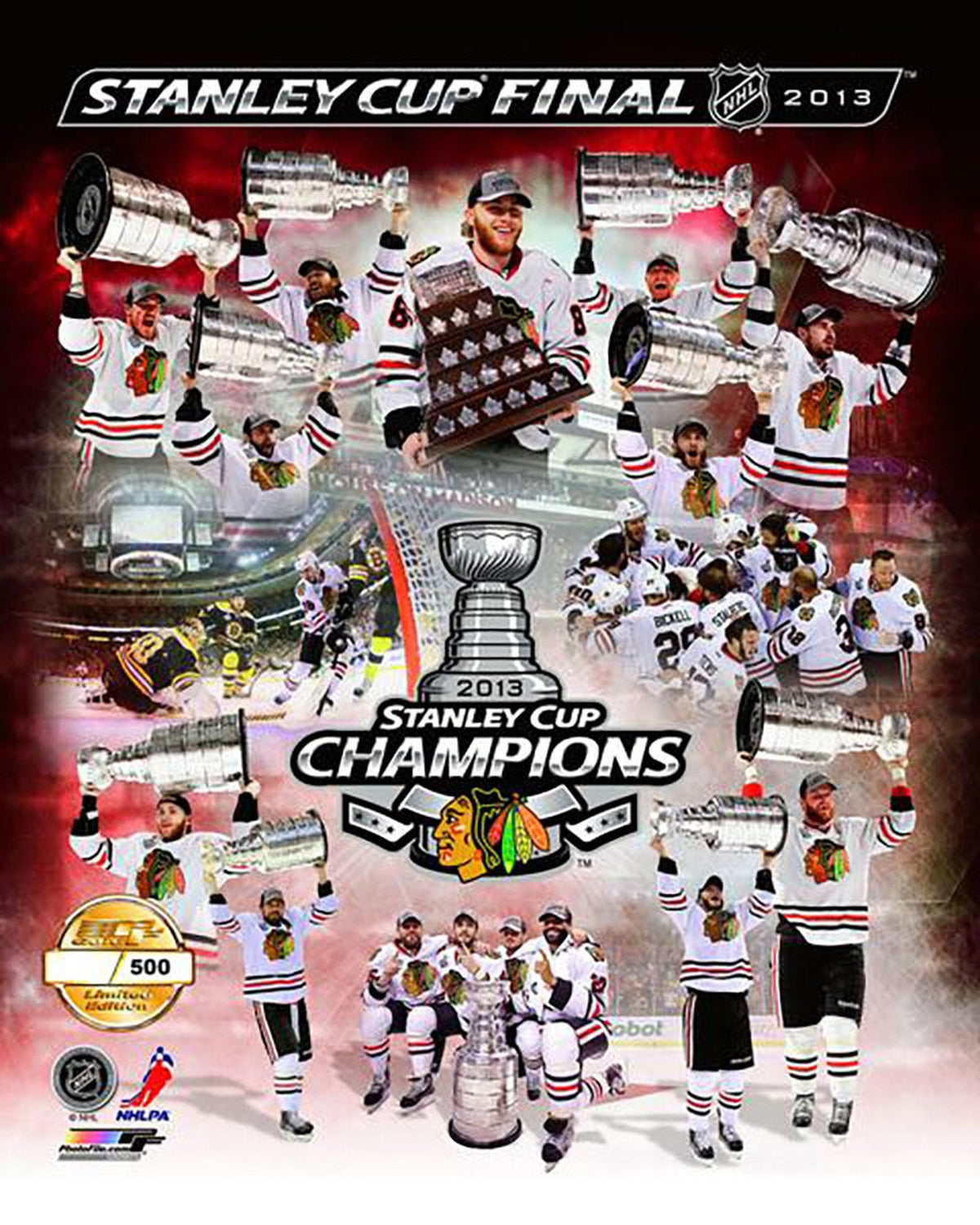 Chicago Blackhawks 2013 Stanley Cup Champions Limited Edition Numbered Composite Photo product image 1, provided for visual