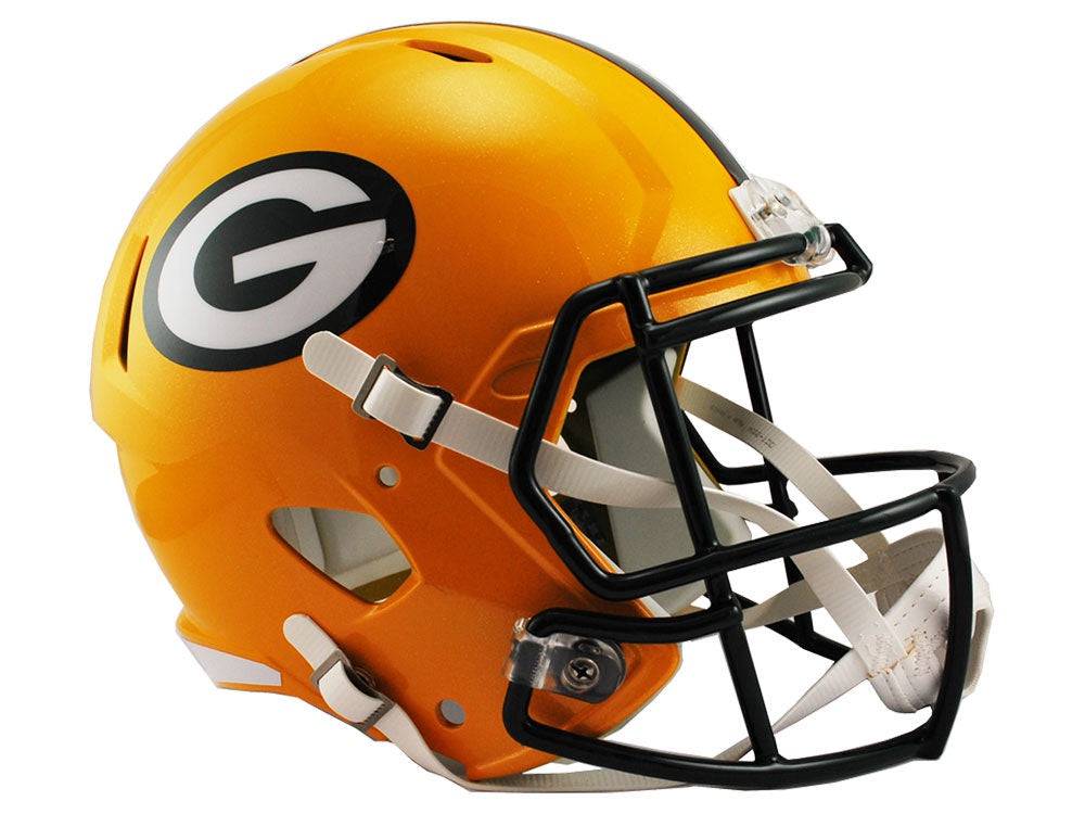 Green Bay Packers Full Size Speed Replica Helmet product image 1, provided for visual reference and product detail review
