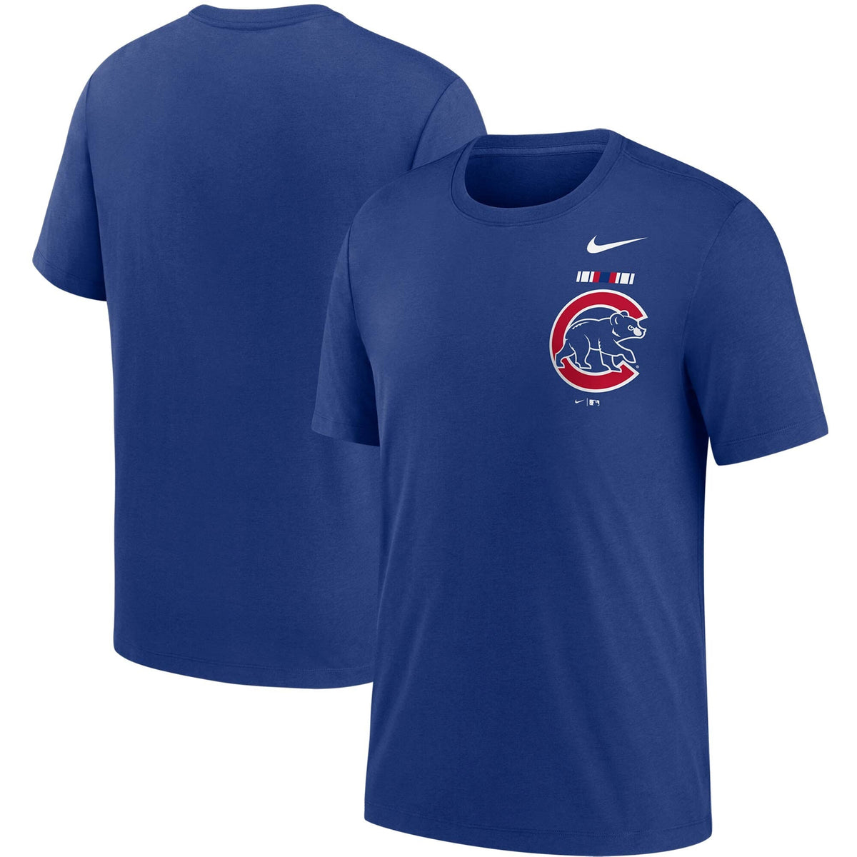 Chicago Cubs Nike Royal Color Bar Tri-Blend T-Shirt for Men product image 1, provided for visual reference and product