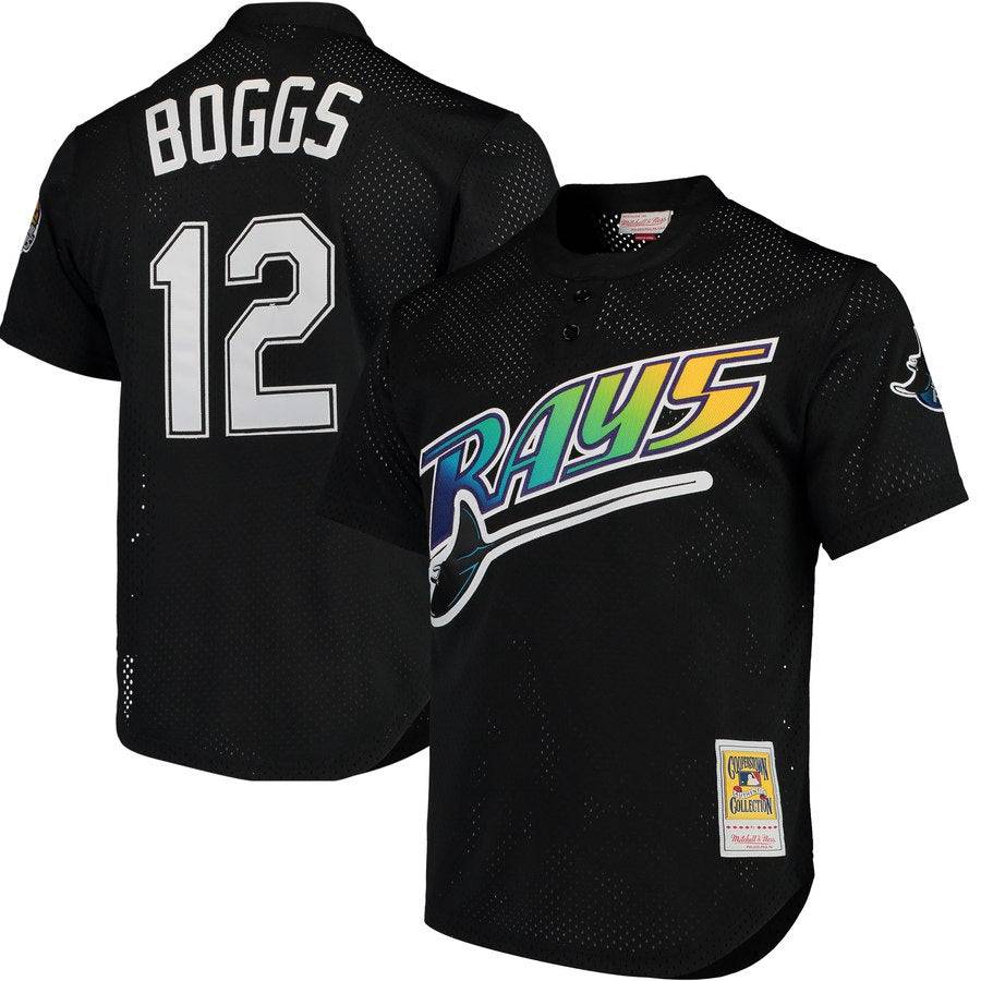 Tampa Bay Devil Rays Wade Boggs Mitchell & Ness Black Cooperstown 1998 Mesh Batting Practice Jersey for Men product image 1,