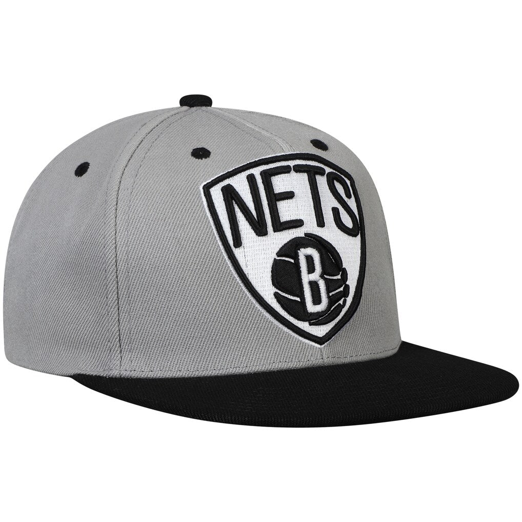 Brooklyn Nets 2 Tone Gray/Black NBA XL Pop Snapback Adjustable Hat for Men product image 3, provided for visual reference
