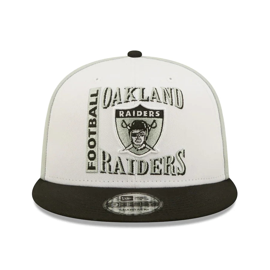 Oakland Raiders Historic Logo Retro Sport 3 Tone New Era 9FIFTY Snapback Hat product image 2, provided for visual reference