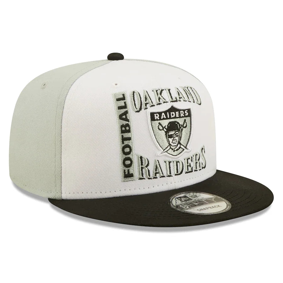 Oakland Raiders Historic Logo Retro Sport 3 Tone New Era 9FIFTY Snapback Hat product image 3, provided for visual reference
