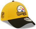 Pittsburgh Steelers New Era Gold SEC 2022 Sideline 39THIRTY Flex Hat for Men product image 1, provided for visual reference