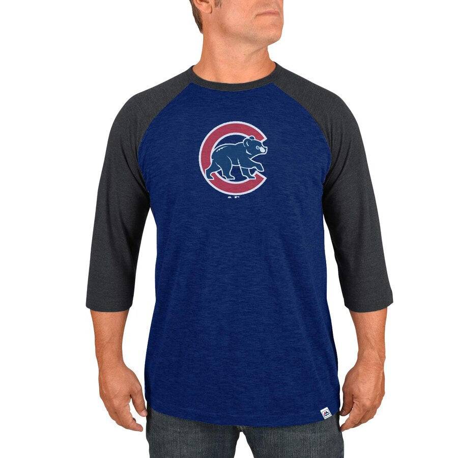 Chicago Cubs Grueling Ordeal 3/4 Sleeve Crew Neck T-Shirt for Men product image 2, provided for visual reference and product