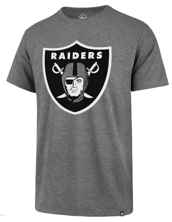 Las Vegas Raiders Grey Imprint Club T-Shirt By ’47 Brand for Men product image 1, provided for visual reference and product