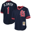 Mitchell & Ness Ozzie Smith St. Louis Cardinals 1994 Navy Batting Practice Cooperstown Jersey for Men product image 1,