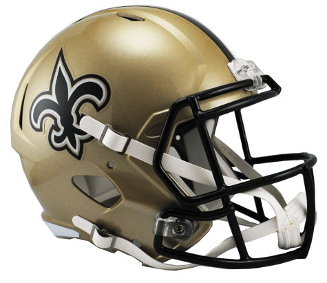 New Orleans Saints Full Size Speed Replica Helmet product image 1, provided for visual reference and product detail review