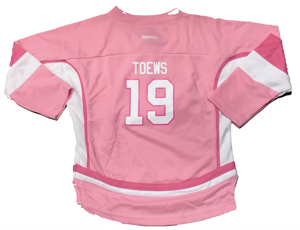 Toddler Chicago Blackhawks Jonathan Toews PINK Replica Player Jersey product image 1, provided for visual reference and