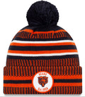New Era Navy/Orange Chicago Bears 2019 NFL Bear Head Logo Sideline Home Official Historic Logo Sport Knit Hat for Men