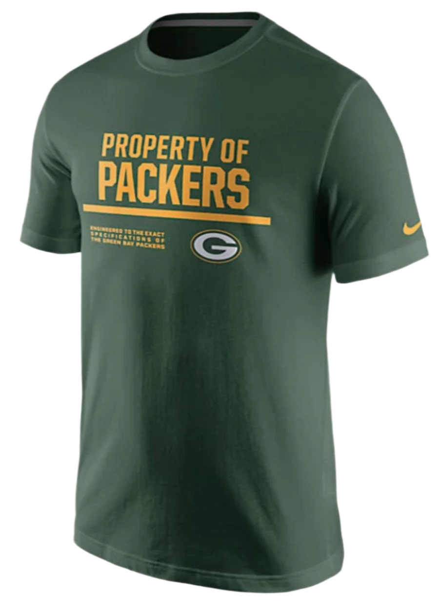 Mens NFL Green Bay Packers Property Of Nike T-Shirt product image 1, provided for visual reference and product detail review