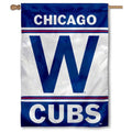 Chicago Cubs 2-Sided "W" Vertical 28X40 House Flag product image 1, provided for visual reference and product detail review