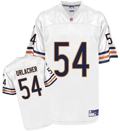 Chicago Bears Brian Urlacher Reebok Replica White Jersey product image 1, provided for visual reference and product detail