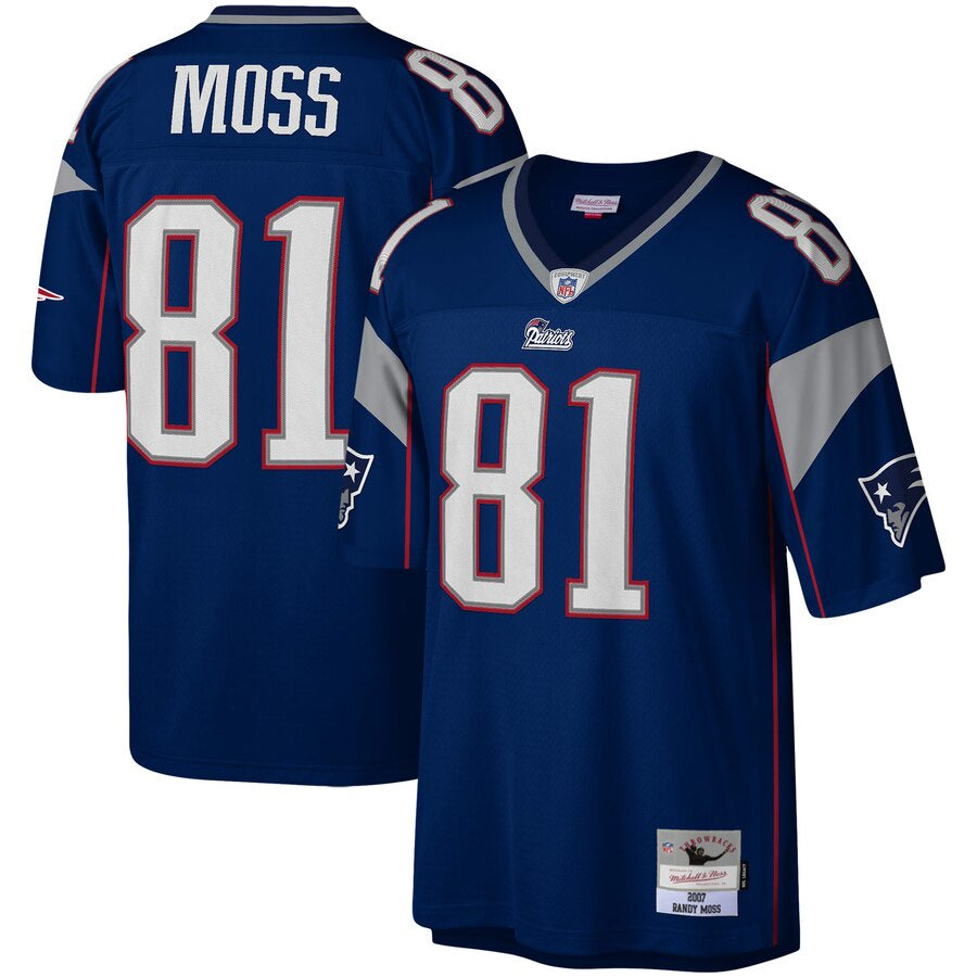 Randy Moss New England Patriots Mitchell & Ness Navy Legacy Replica Jersey for Men product image 1, provided for visual