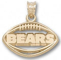Chicago Bears Solid 10K Gold ''BEARS'' Pierced Football Pendant product image 1, provided for visual reference and product