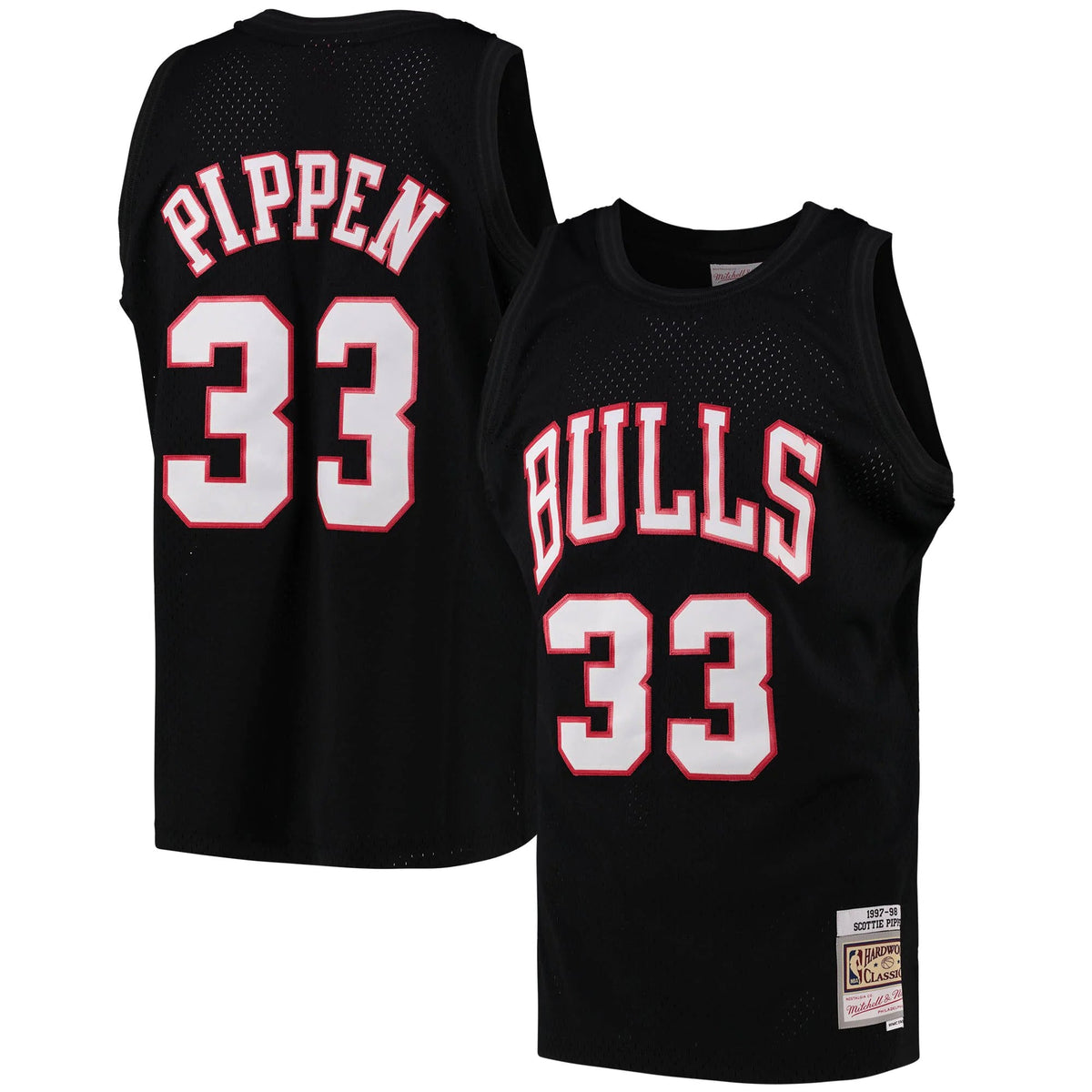 Chicago Bulls Scottie Pippen Black Team Color Swingman Jersey by Mitchell & Ness for Men product image 1, provided for