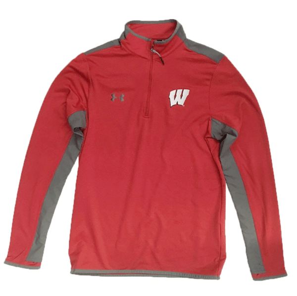NCAA Wisconsin Badgers Red Flawless Survival 1/4 Zip Track Jacket By Under Armour product image 1, provided for visual