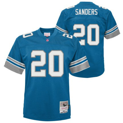 Youth Detroit Lions Barry Sanders Mitchell & Ness Honolulu Blue Retired Player Vintage Replica Jersey product image 1,