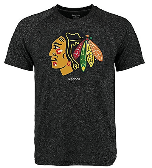 Mens Reebok Chicago Blackhawks Heather Black Ultimate Jersey Crest Short Sleeve Synthetic T Shirt product image 1, provided