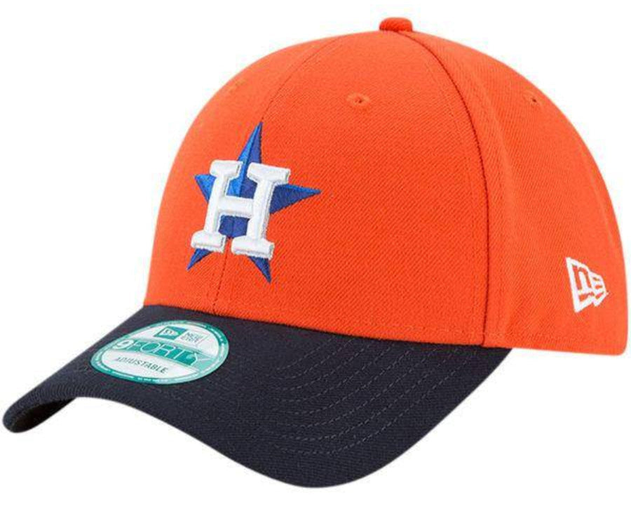 Houston Astros Men’s New Era Orange/Navy The League Alternate 9FORTY Adjustable Hat product image 1, provided for visual