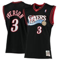 Youth Philadelphia 76ers Allen Iverson Mitchell & Ness Black 2000-01 Hardwood Classics Swingman Jersey product image 1,