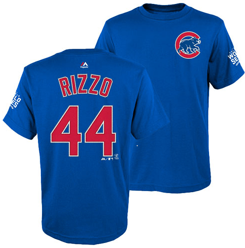MLB Chicago Cubs Youth Anthony Rizzo 2016 World Series Name and Number T-Shirt product image 1, provided for visual