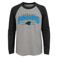 Youth Carolina Panthers NFL Audible Raglan Long Sleeve T-Shirt product image 1, provided for visual reference and product