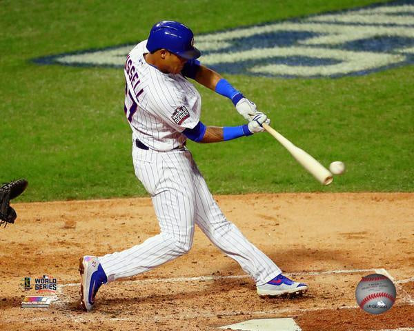 Chicago Cubs Addison Russell 2016 World Series Action Shot product image 1, provided for visual reference and product detail