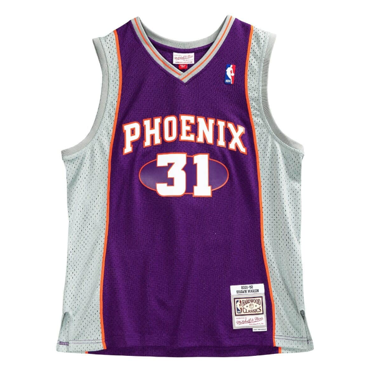Phoenix Suns Shawn Marion Mitchell & Ness Purple 2001-02 Hardwood Classics Swingman Jersey for Men product image 2, provided
