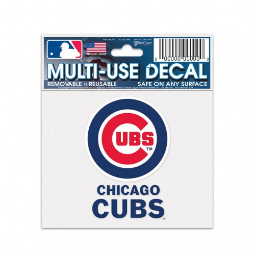 Chicago Cubs Primary Logo And Script 3X4 Multi Use Decal product image 1, provided for visual reference and product detail