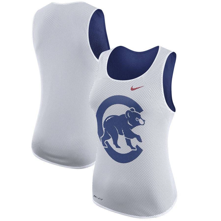 Chicago Cubs Nike White Out Tank Top for Women product image 1, provided for visual reference and product detail review