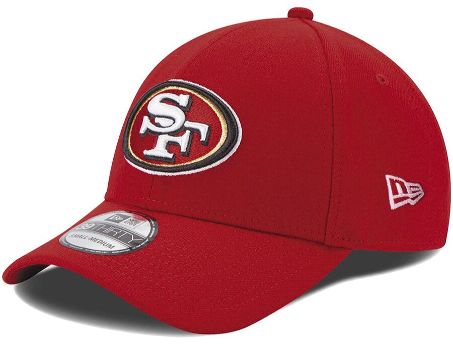 Mens San Francisco 49ers New Era Scarlet 39THIRTY Team Classic Flex Hat product image 1, provided for visual reference and