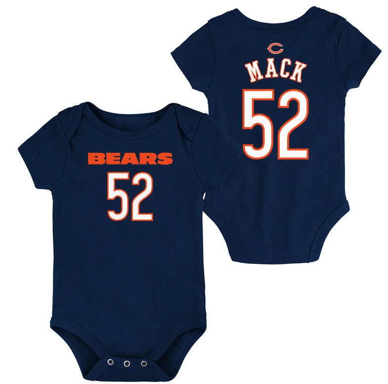 Chicago Bears Infant Navy Khalil Mack Creeper product image 1, provided for visual reference and product detail review