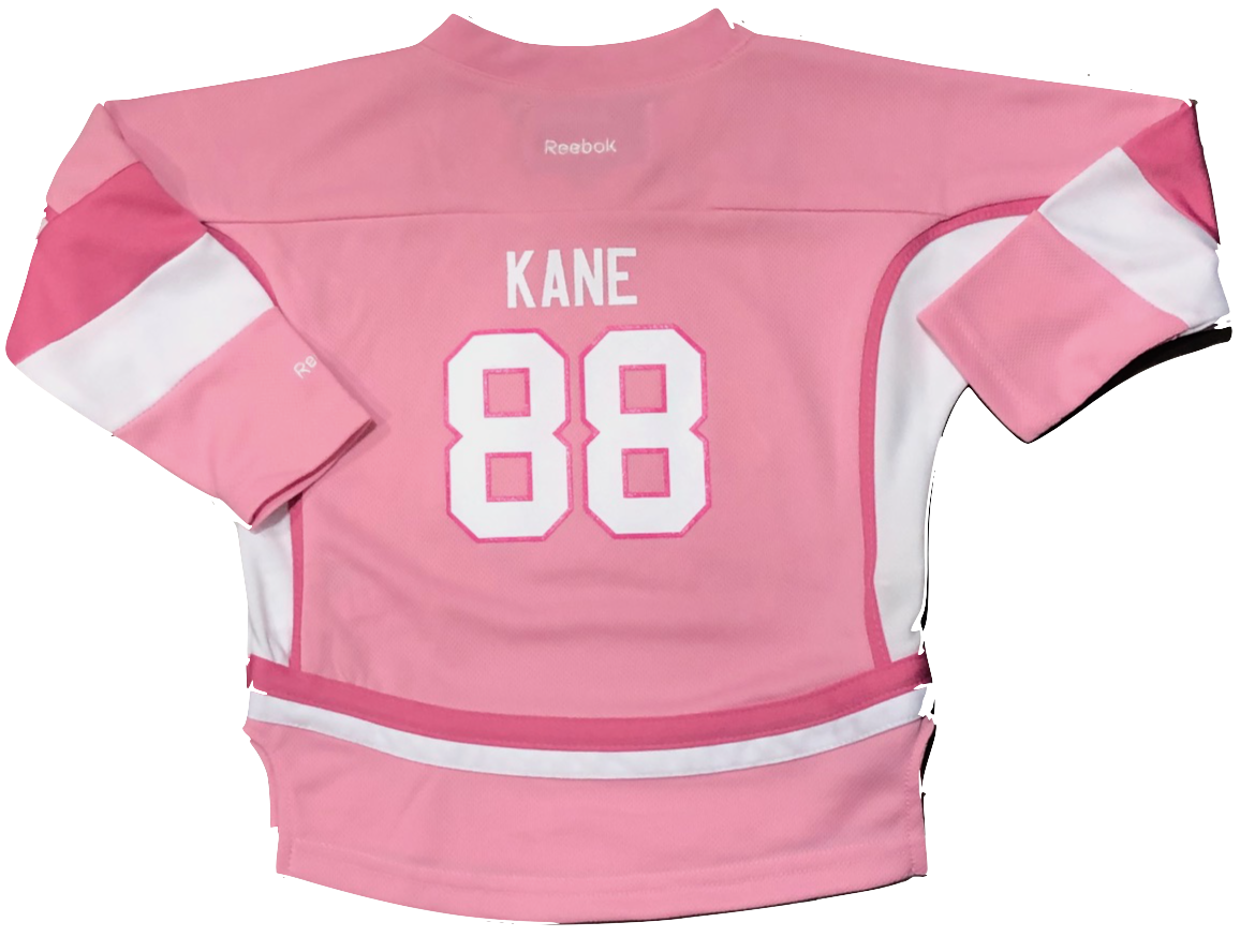 Toddler Chicago Blackhawks Patrick Kane PINK Replica Player Jersey product image 1, provided for visual reference and
