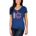 Chicago Cubs Majestic Royal Authentic Collection Team Icon V-Neck T-Shirt for Women product image 1, provided for visual