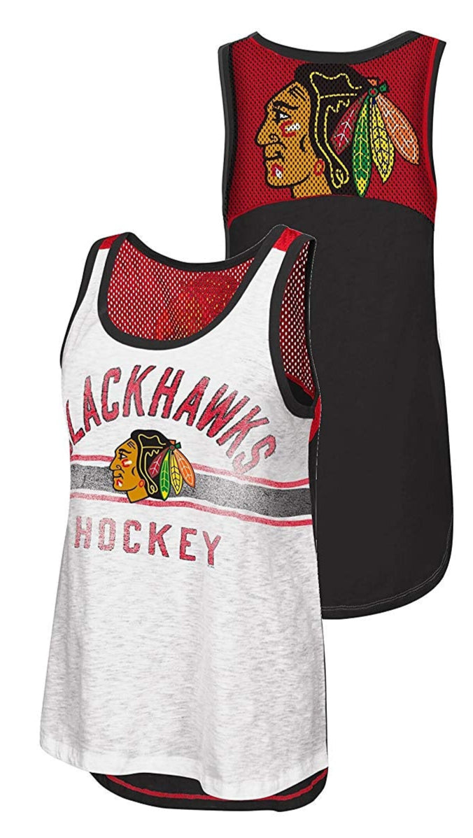 Chicago Blackhawks In the Stands Mesh Back Tank Top for Women product image 1, provided for visual reference and product
