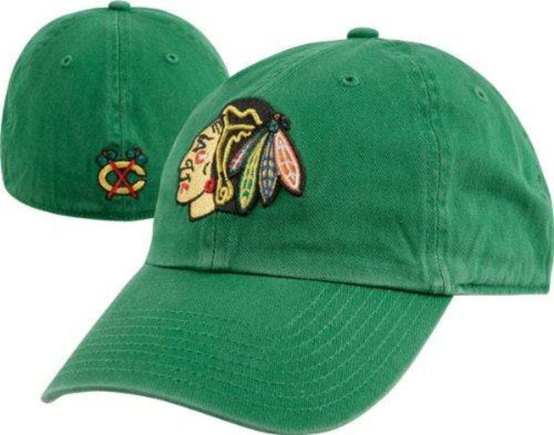 '47 Brand Chicago Blackhawks Kelly Green Slouch Fitted Hat product image 1, provided for visual reference and product detail