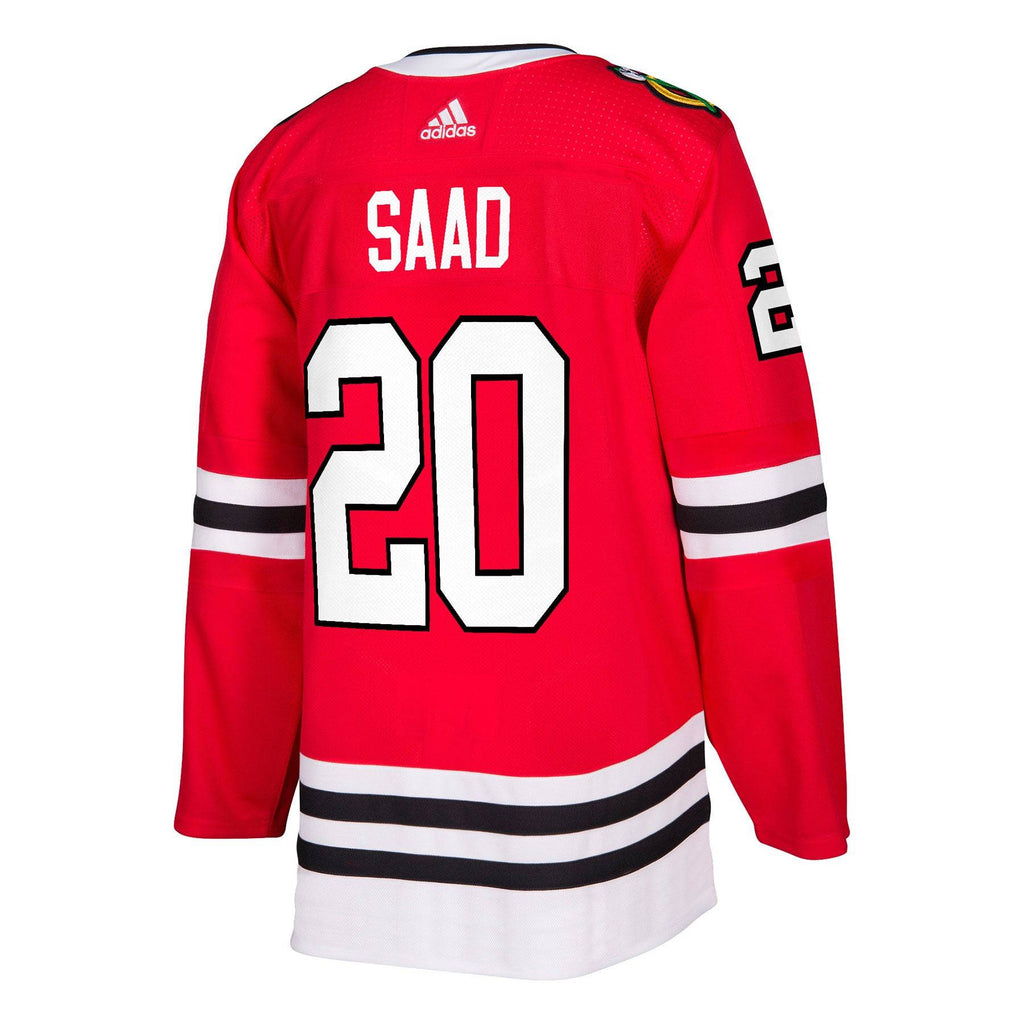 Mens Chicago Blackhawks Brandon Saad adidas Red Home Authentic Player Jersey product image 1, provided for visual reference
