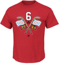 Chicago Blackhawks Majestic Red 6 Time Champions Raise The Flag T-Shirt for Men product image 1, provided for visual