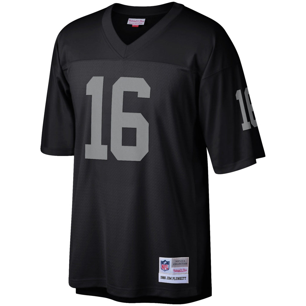 Mens Las Vegas Raiders Jim Plunkett Mitchell & Ness Black Retired Player Legacy Replica Jersey product image 2, provided for