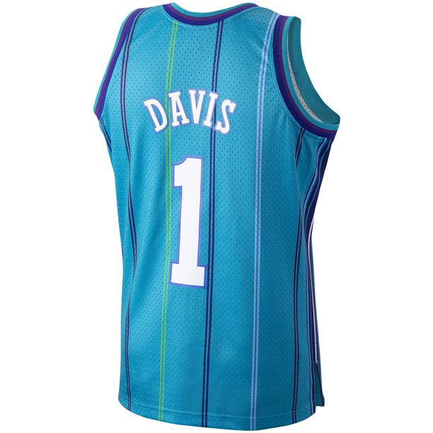 Men’s Baron Davis Charlotte Hornets Teal 1999-2000 Swingman Replica Jersey By Mitchell & Ness product image 3, provided for