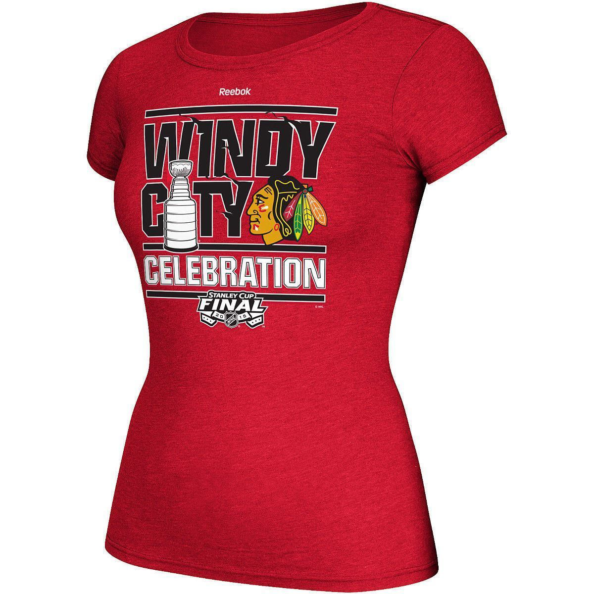 Chicago Blackhawks Reebok 2015 Stanley Cup Champions Celebration Roster T-Shirt for Women product image 1, provided for
